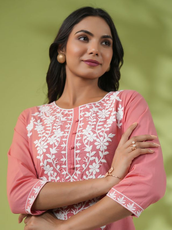 Classic Beige Chikankari Tunics – Blend of Comfort & Style
