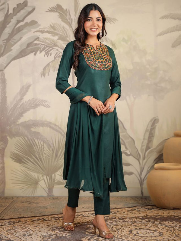 Embroidery Yoke With Nazneen Dupatta